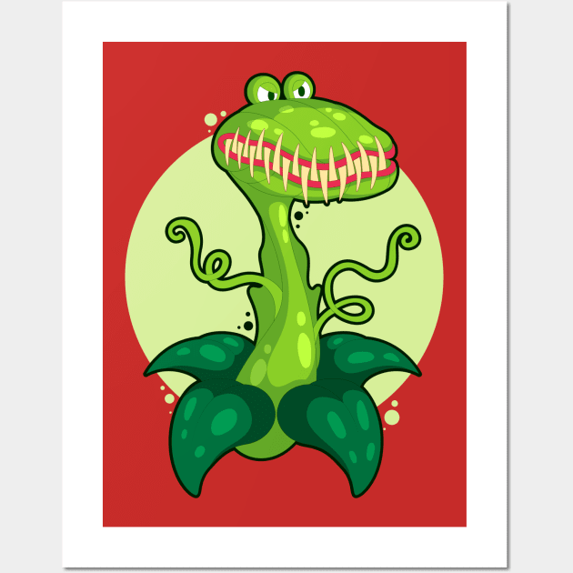 Flytrap Cartoon Illustration Crocodile Wall Art by Mako Design 